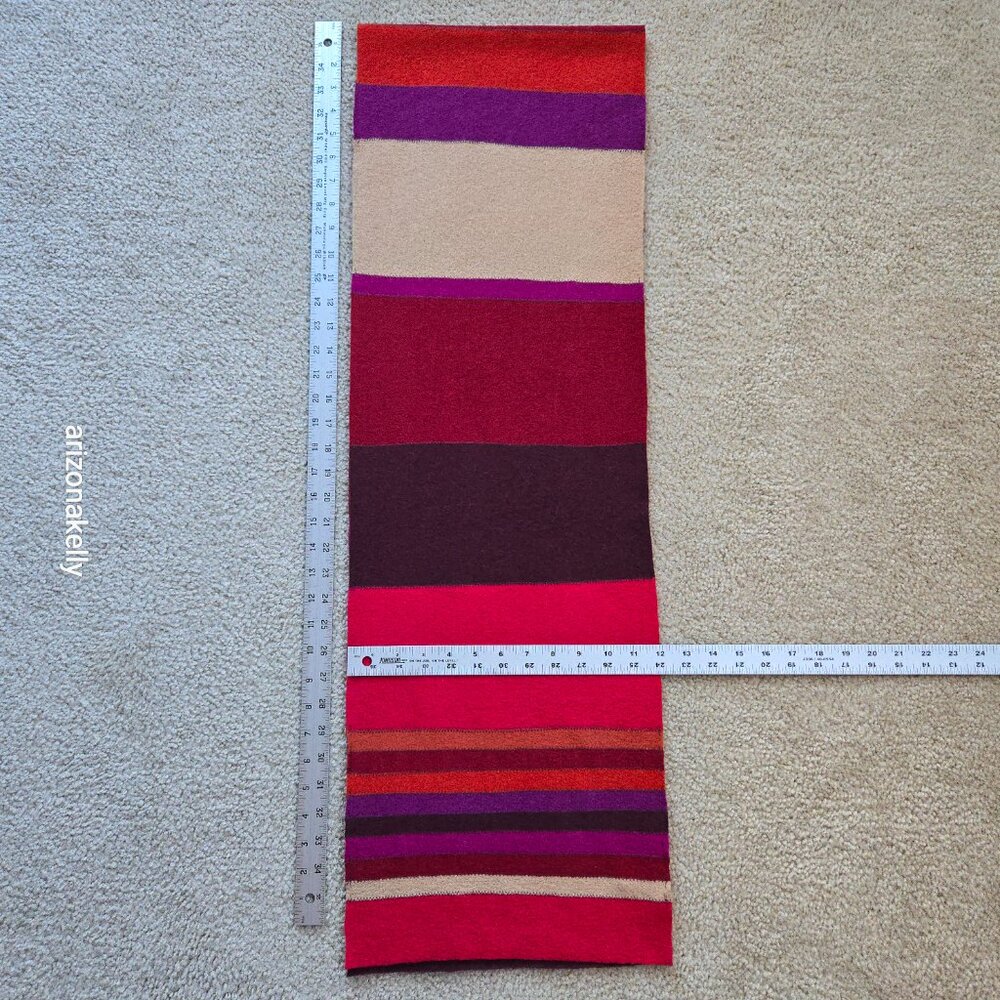 100% Wool Scarf Felted Textured Segmented Colorful Boho Coldwater Creek - Picture 7 of 10